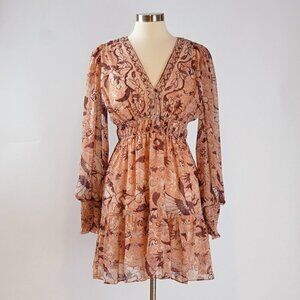 O.P.T One Pretty Time Floral Ruffle Dress NEW DEGAGE - Size Small